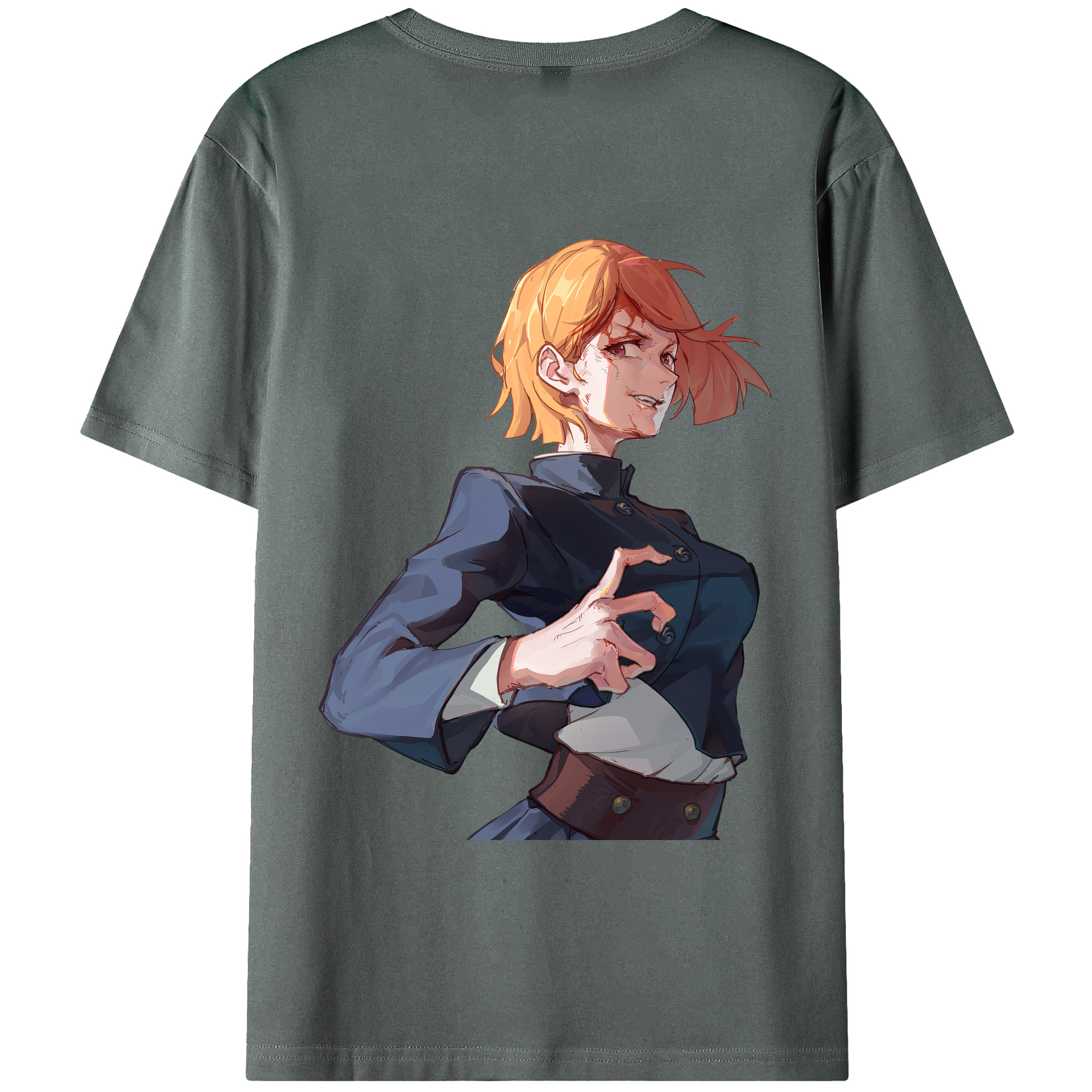 （画像用） 呪術廻戦 Jujutsu Kaisen 綿100％ メンズ半袖Tシャツ（バックプリント） 通気性